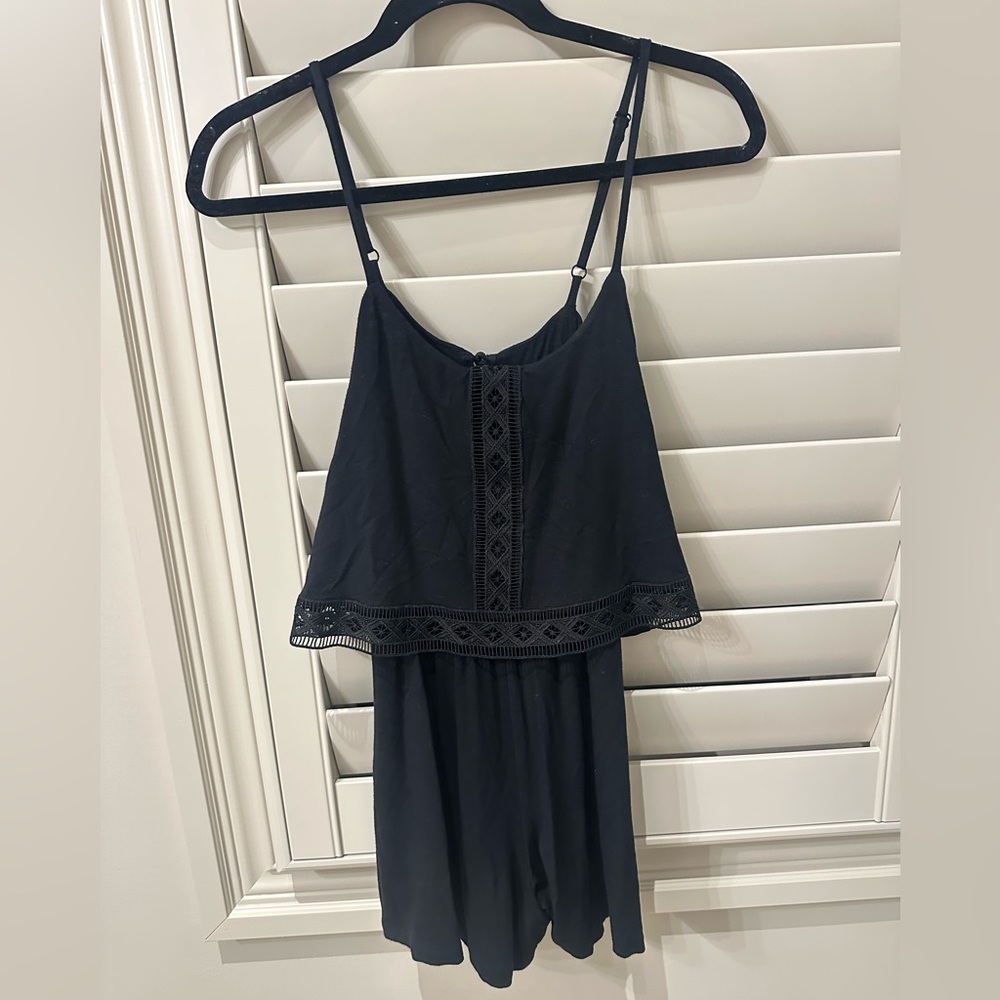 Topshop Black Lace Detail Dress